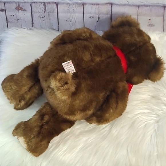 GUND 19" Classic Brown Teddy Bear Red Ribbon & Star Plush Stuffed Animal Toy - Picture 7 of 13